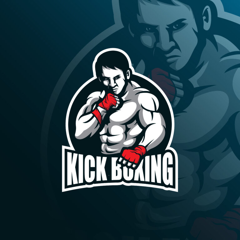 kick boxing vector mascot logo design with modern illustration c