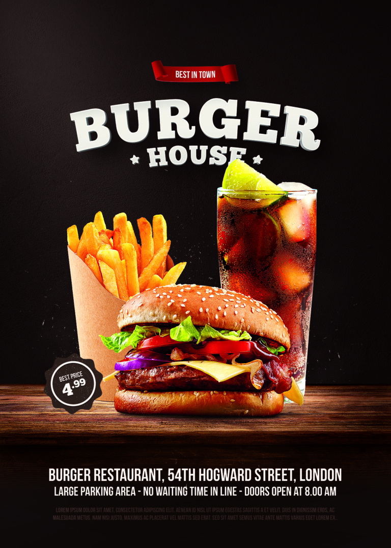A4 - Burger Flyer Template
